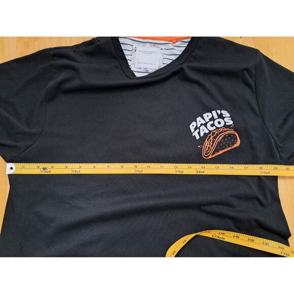 Denim & Flower Ricky Singh Papi's Tacos Black T-shirt Graphic Tee Women's XL - Picture 4 of 15